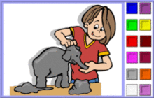 Creative Girl Sculpting an Elephant Coloring