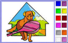 Dog with Tennis Racket Coloring