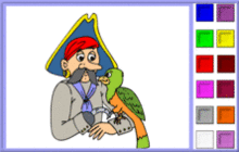 Pirate with a Parrot Coloring