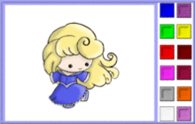 Blonde Princess in Blue Dress Coloring