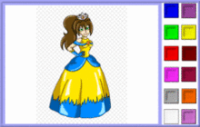 Princess in Yellow and Blue Dress Coloring