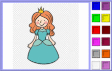 Little Princess in Blue Dress Coloring