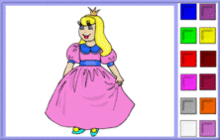 Beautiful Princess in Pink Dress Coloring