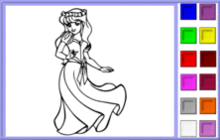 Elegant Princess with a Floral Crown Coloring