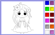 Flower Princess in an Enchanted Dress Coloring