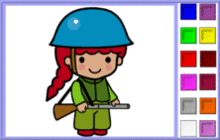 Little Soldier Girl Coloring