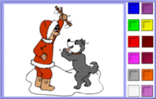 Winter Play with a Sled Dog Coloring