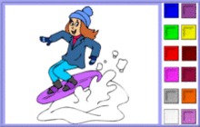 Snowboarding Fun Coloring