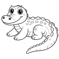 Simplified alligator coloring with smooth lines