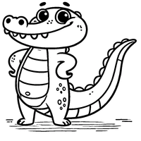 Cartoon alligator standing proud and smiling