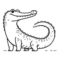 Simplified realistic alligator with a long tail