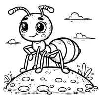 Coloring of a cute little ant