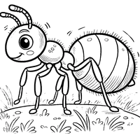 Coloring of a cartoon ant for kids