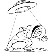 Astronaut and the flying saucer