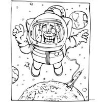 Astronaut floating in space