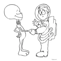 Astronaut and alien