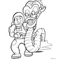 Astronaut encountering an alien