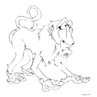 Elderly baboon coloring page