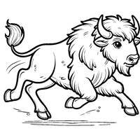 Coloring of a galloping bison