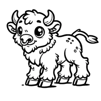 Coloring of a child bison