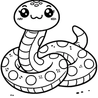 Coloring of a cartoon boa with a closed and thick outline