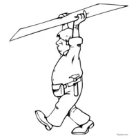 Carpenter carrying a wooden plank | Toupty.com