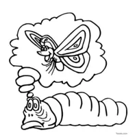 Caterpillar dreaming of becoming a butterfly | Toupty.com