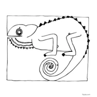 green chameleon coloring page