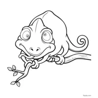 cute and funny chameleon coloring page