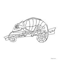 rainbow-colored chameleon coloring page