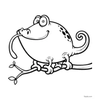 funny big chameleon coloring page