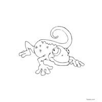 funny little chameleon coloring page