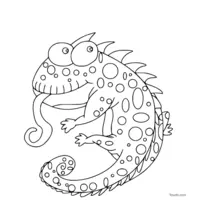 Funny chameleon coloring page