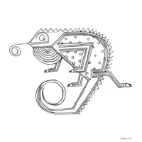 Artistic chameleon coloring page