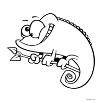 funny chameleon coloring page