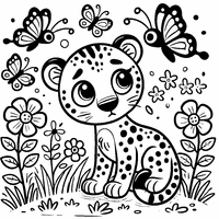 Cheetah and butterflies | Toupty.com