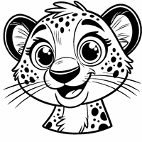 A cheetah head with a big smile | Toupty.com