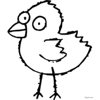 Simple childlike chick drawing