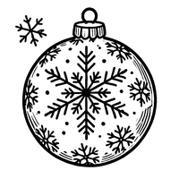 Christmas ball decorated with a snowflake coloring