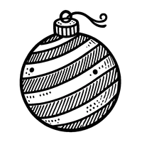 Christmas ball with stripes coloring