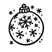 Christmas ball coloring with snowflake patterns