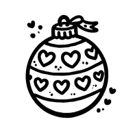 Christmas ball coloring with hearts