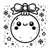 Cartoon Christmas ball with stars coloring