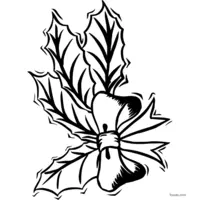 Christmas decoration coloring - Holly branch