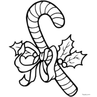 Christmas decoration coloring - Candy cane to hang