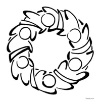 Christmas decoration coloring - Christmas wreath