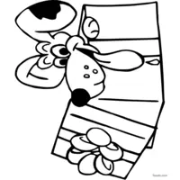 Coloring Page of The Dog and Its Gift