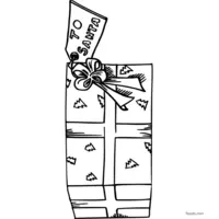 Coloring Page of A Gift for Christmas