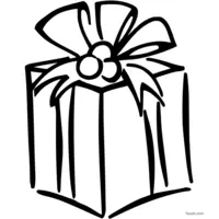 Coloring Page of Gift with Yellow Ribbon