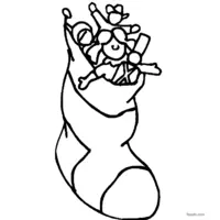 Coloring page of a blue Christmas stocking